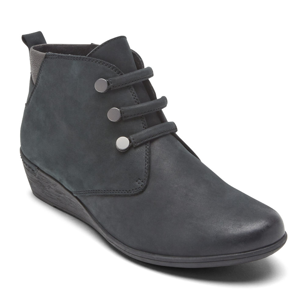 Rockport Boots For Womens Black - Cobb Hill Devyn Chukka - DZ2368907